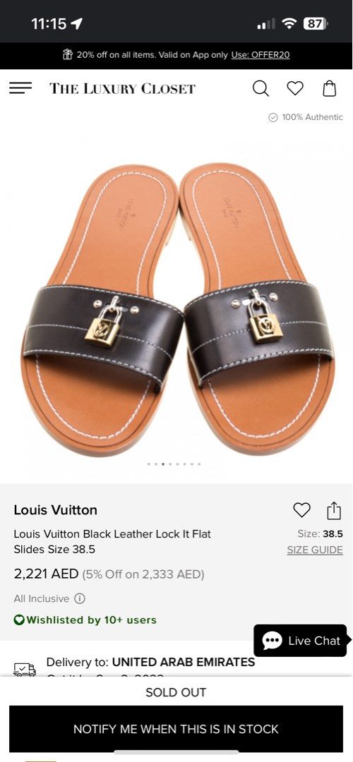 Louis vuitton sandals discount padlock