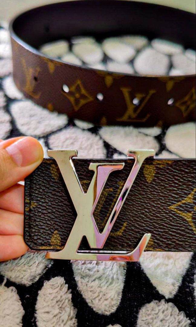 Louis Vuitton Initiales Belt In Black & Congnac Reversible Leather Gold  Buckle Size 32