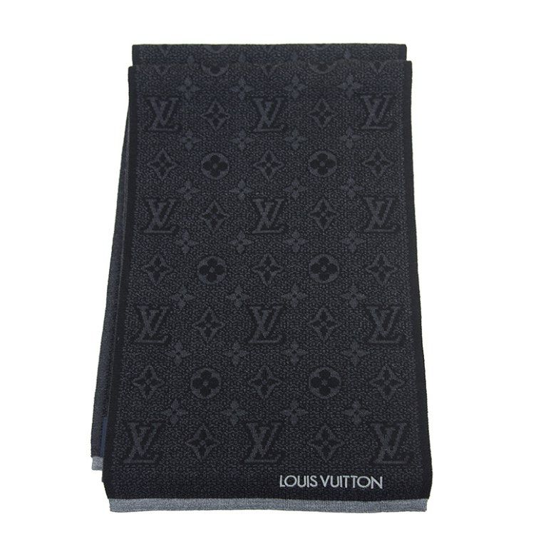 Louis Vuitton My Monogram Eclipse Scarf Grey Wool