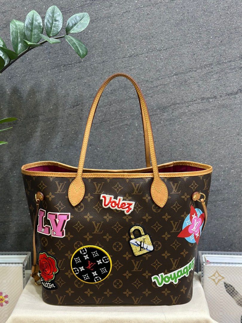 Louis Vuitton Neverfull MM Monogram Patches Stories Collection