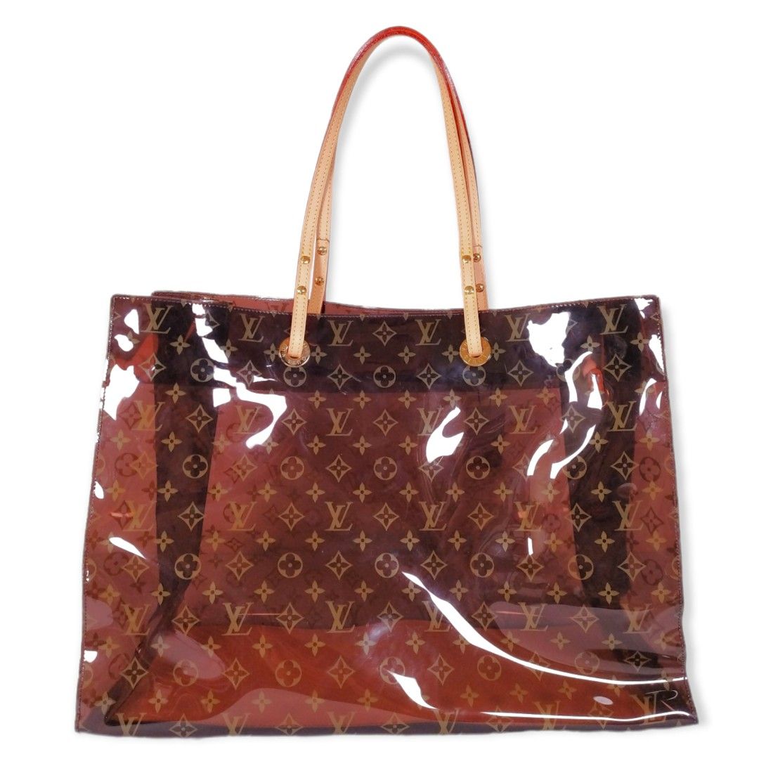 Louis Vuitton Clear Monogram Ambre Sac Cabas Cruise GM Tote Bag with Pouch