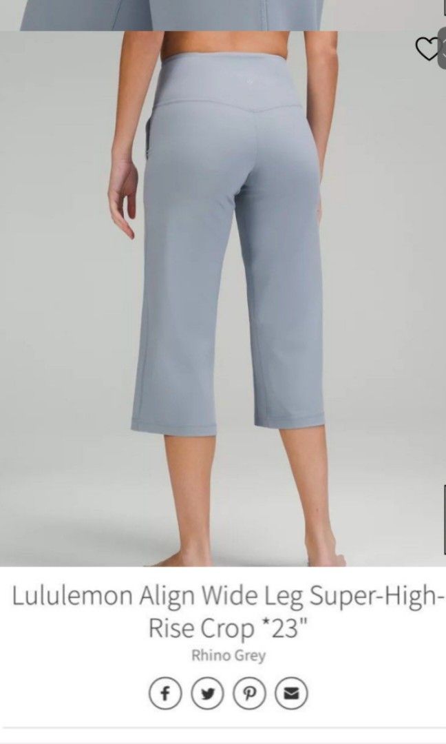 Lululemon align wide leg crop thighs legging 23 size 2 rhino grey, Women's  Fashion, Activewear on Carousell