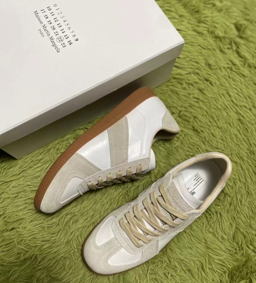 👟Maison Margiela Calfskin Replica 復古德訓時尚板鞋, 名牌, 鞋及波
