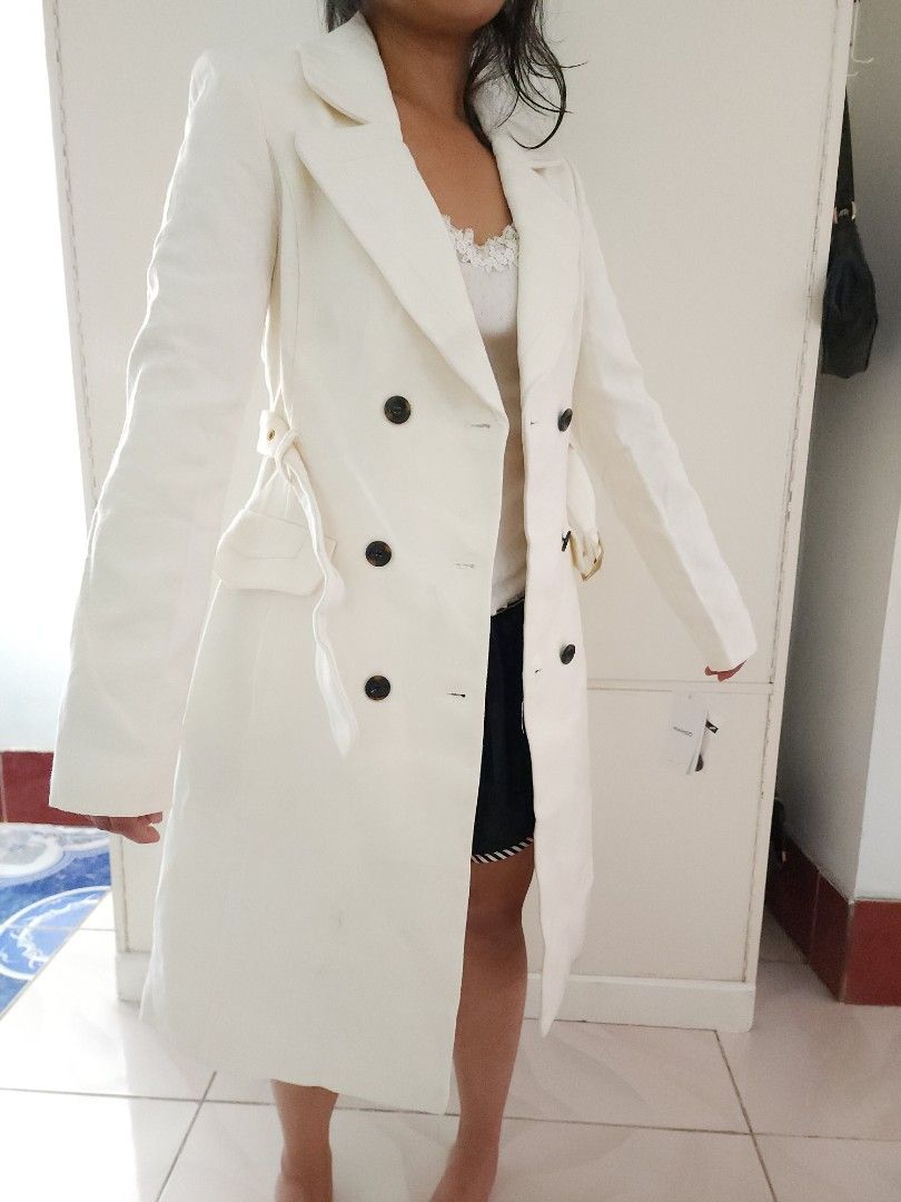 Mango white trench coat deals
