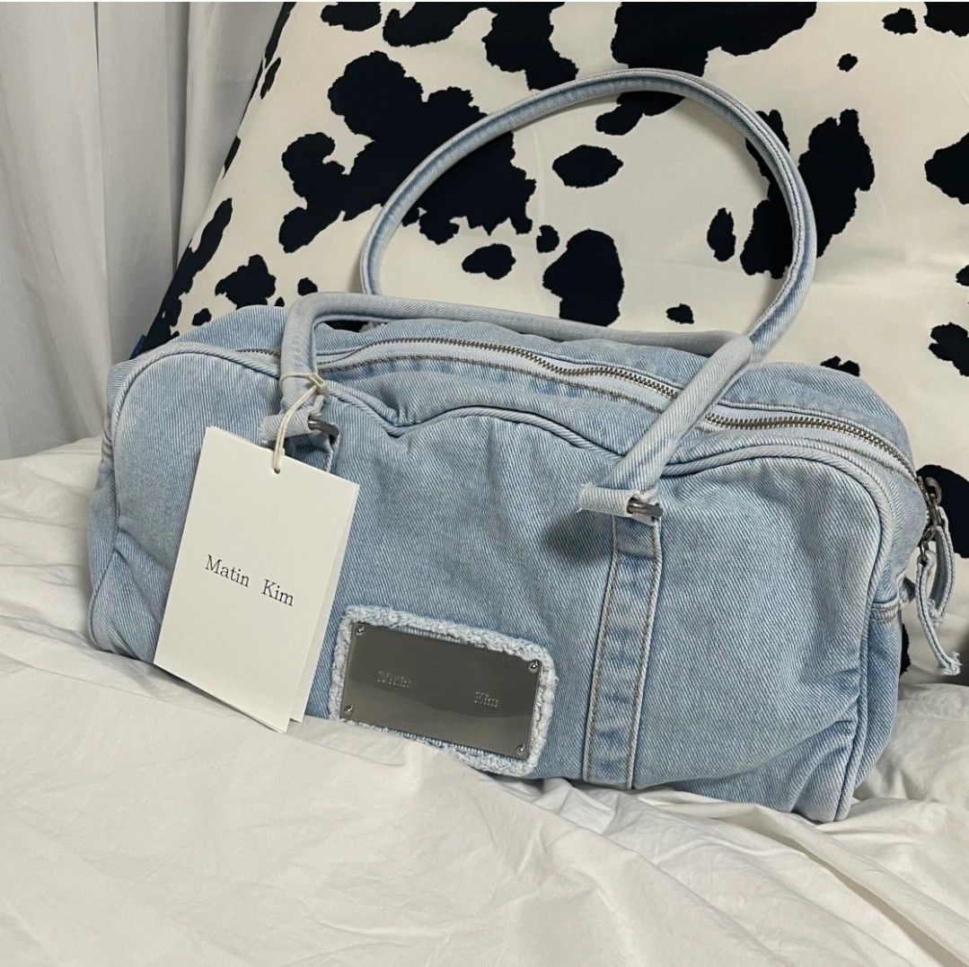 Vintage Denim Sporty Tote Bag in Sky