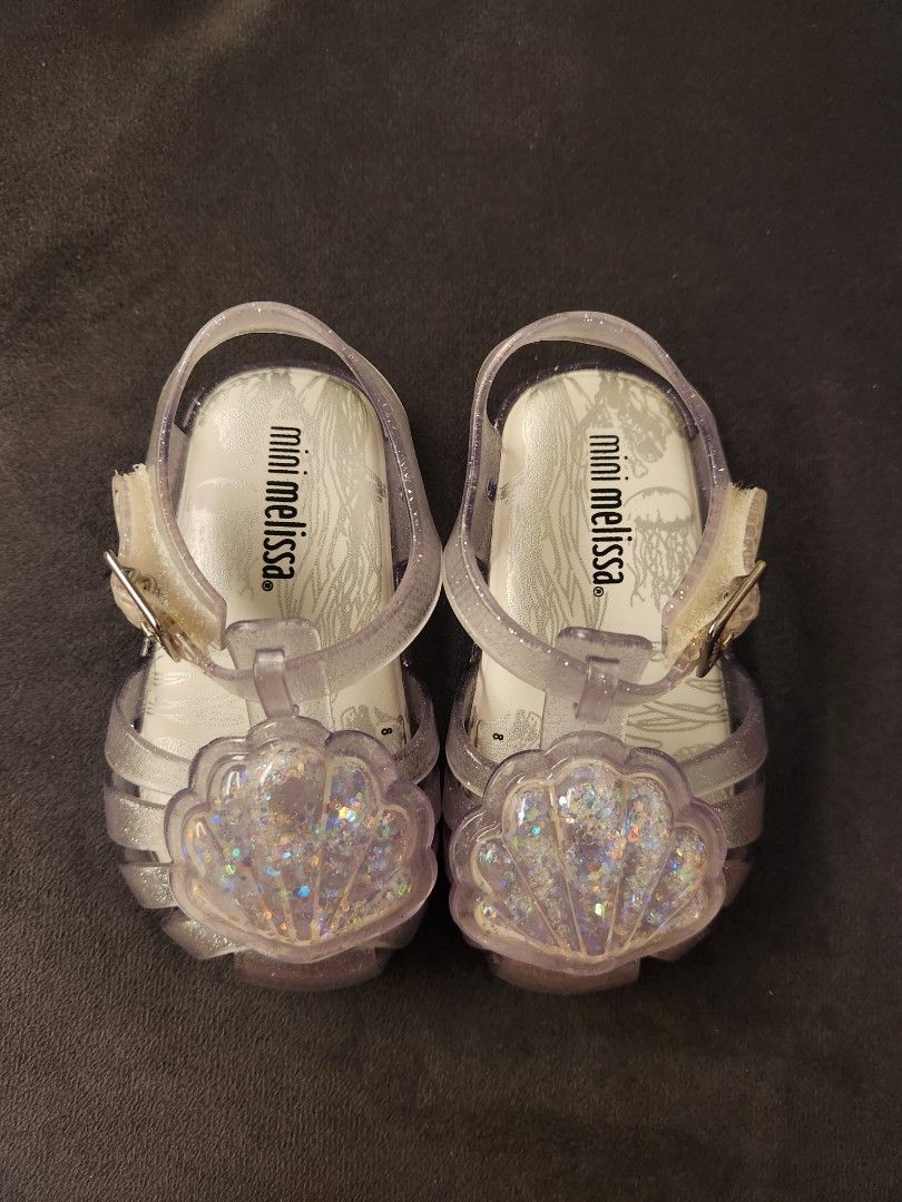 Mini melissa shell sandals discount