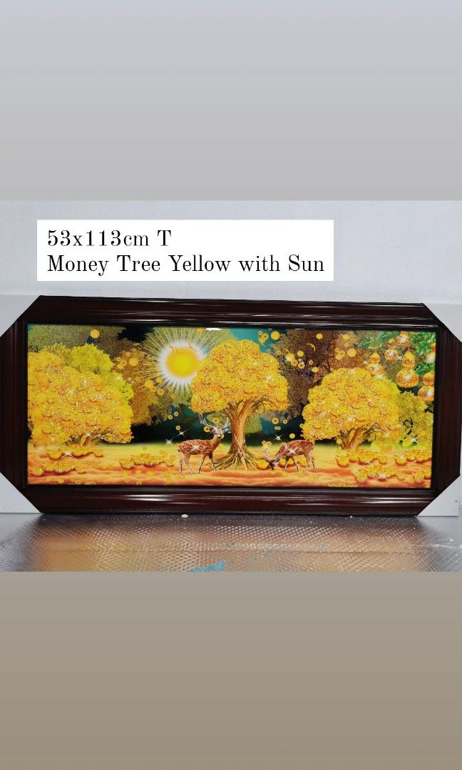Money tree wall frame, Wall frame decor on Carousell