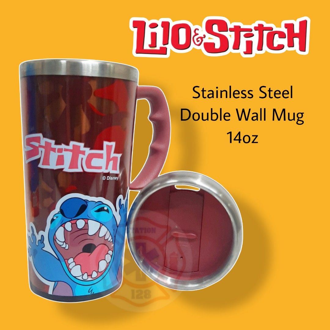 Mug/Stainless Steel Double Wall Mug 14oz (Category: Coffee & Tea Tableware) located in Quezon City. Submitted by artegiftshop (Listing ID 1251707190, Image 3). Description: Mug/Stainless Steel Double Wall Mug 14oz Lilo & Stitch Description: Mug/Stainless Steel Double Wall Mug 14oz Features: The great coffee mug fits 14 oz of liquid. Great for people on the go, especially for people in the delivery industry as a gift. It is perfect for coffee, lat