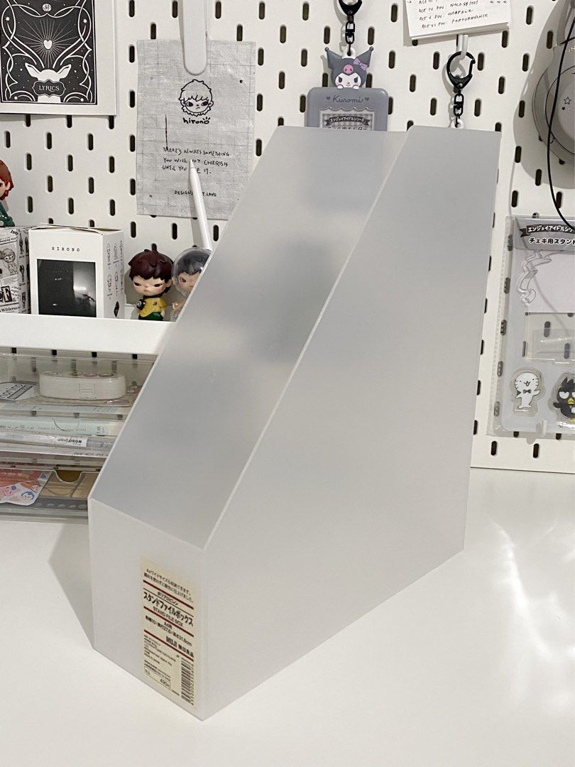 MUJI A4 MAGAZINE HOLDER / PP STAND OFFICE FILE BOX (CLEAR), Furniture