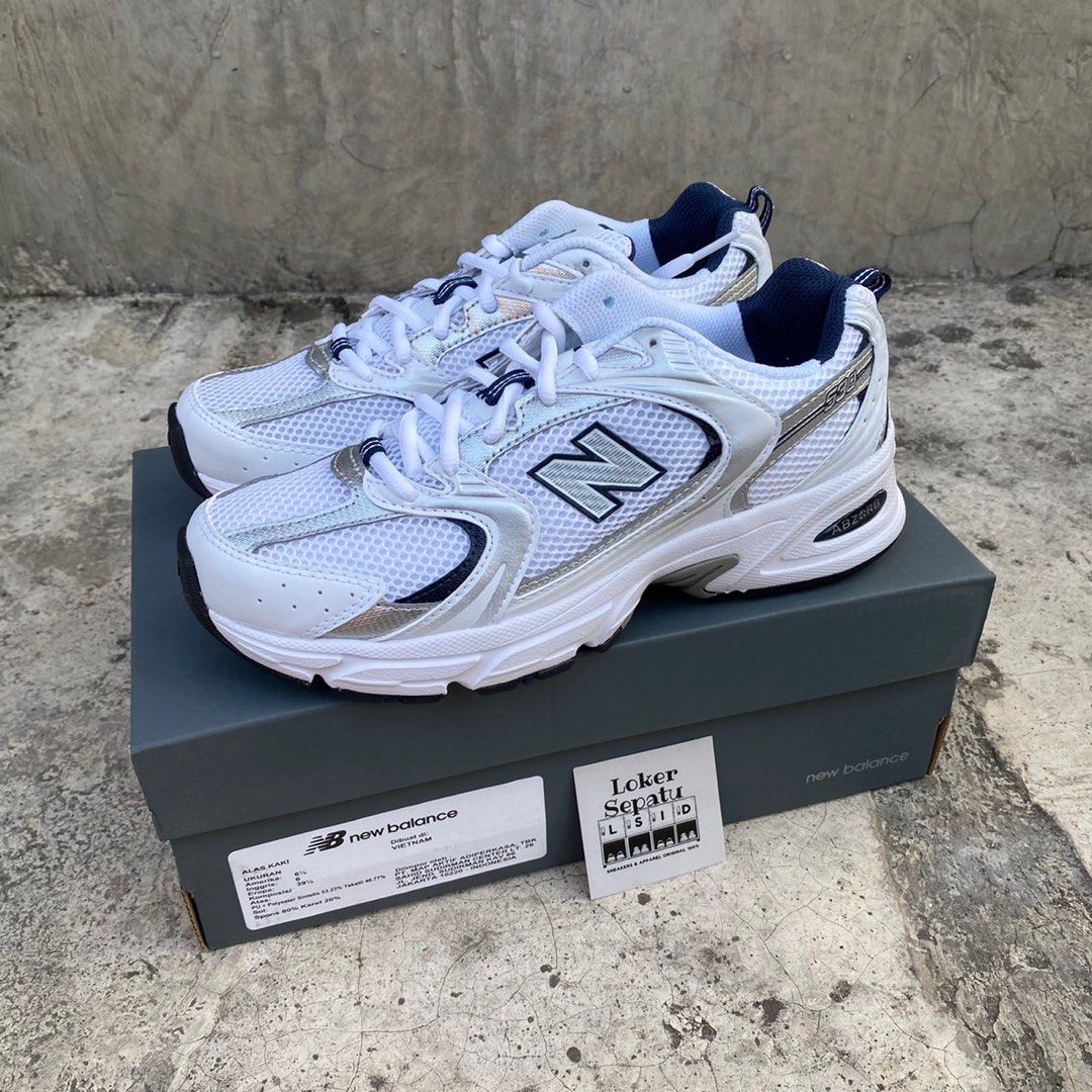 New Balance 530 White Silver / Indigo Navy ORIGINAL RESMI PT MAP on