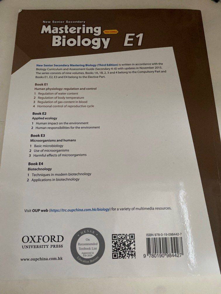 New Senior Secondary : Mastering Biology E1 (Human physiology ...
