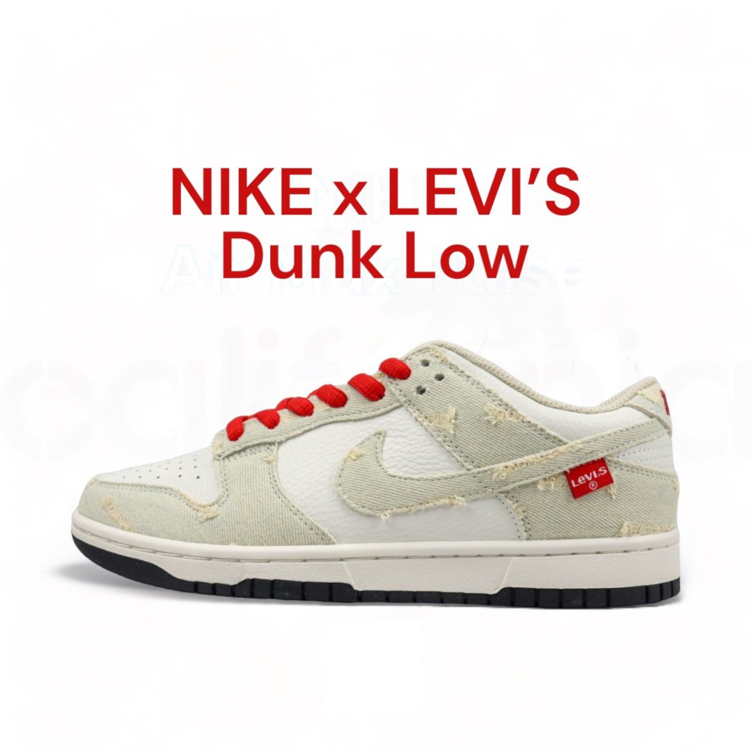 👟NIKE x LEVI'S 聯名款Dunk Low 淺褐綠/白/紅LE0021 004 男女通用款式
