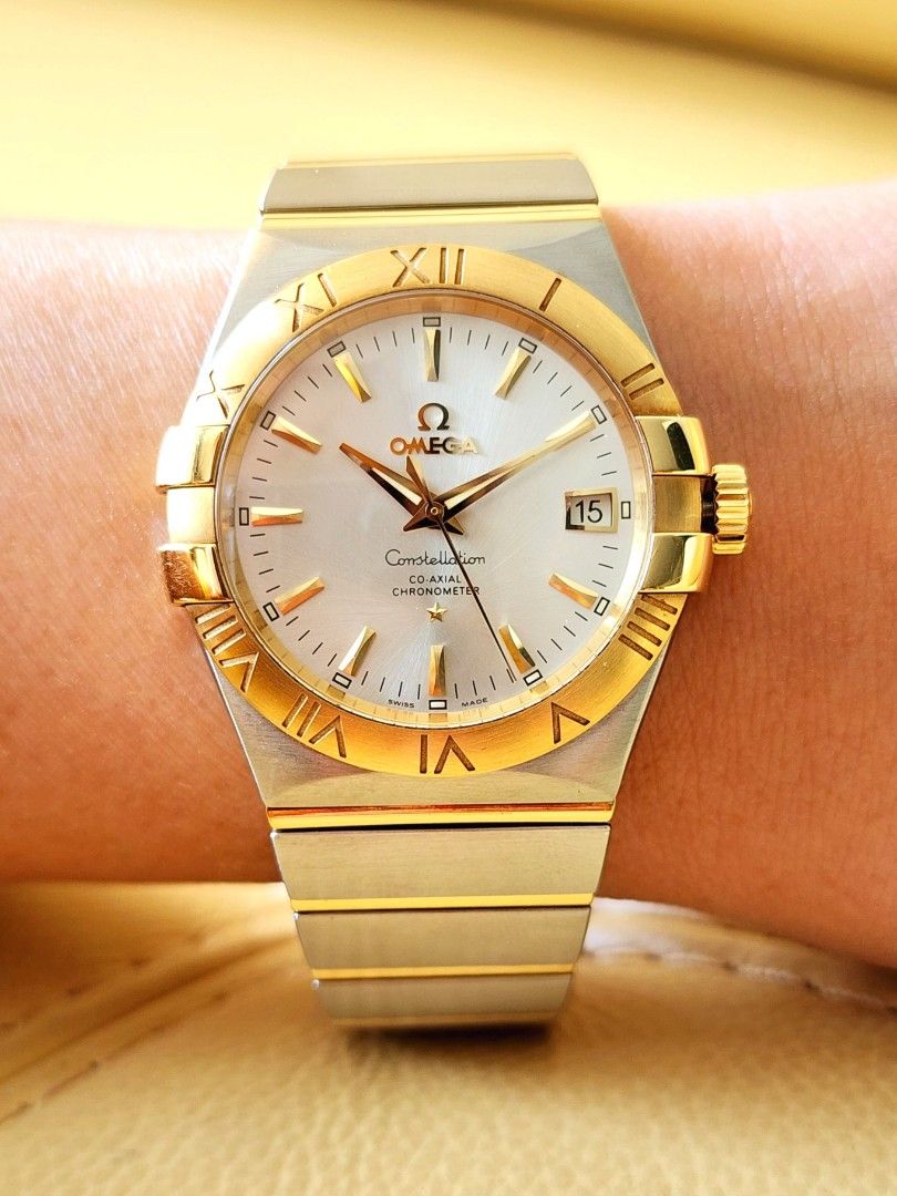 Omega Constellation Co-Axial Chronometer Sliver Dial 18K Gold
