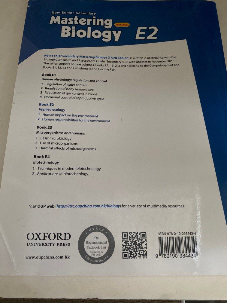 【Oxford】New Senior Secondary Mastering Biology E2 Applied Ecology (2021 ...