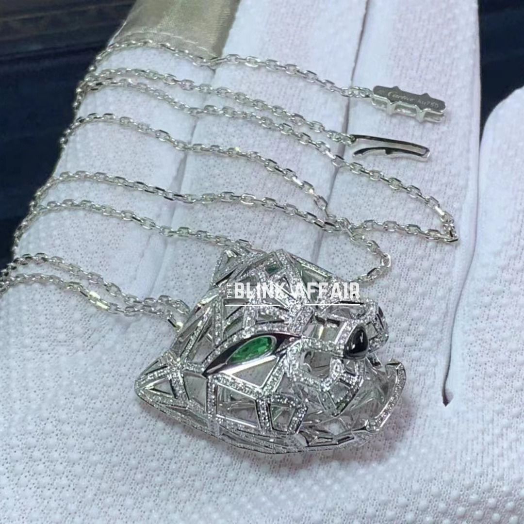 Cartier panther shop head necklace