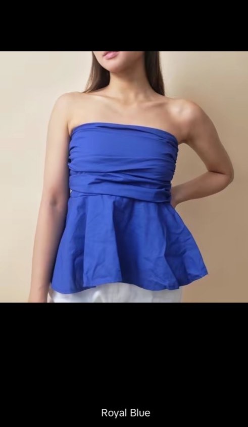 Peplum Tube top, Women's Fashion, Tops, Sleeveless on Carousell