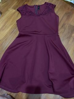 Per-loved Maroon/Wine Red/Red Dress