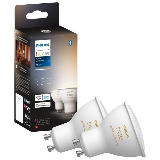 Philips Hue GU10 Bluetooth 50W Smart LED Bulb White and Color