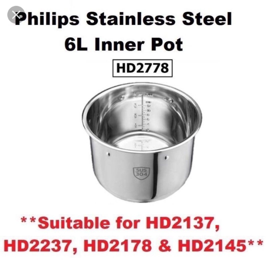 Philips 6l stainless steel online inner pot