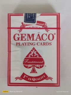 Playing Cards, 1 deck French cards, by Gemaco, Missouri, USA (C)  Red Color NOS