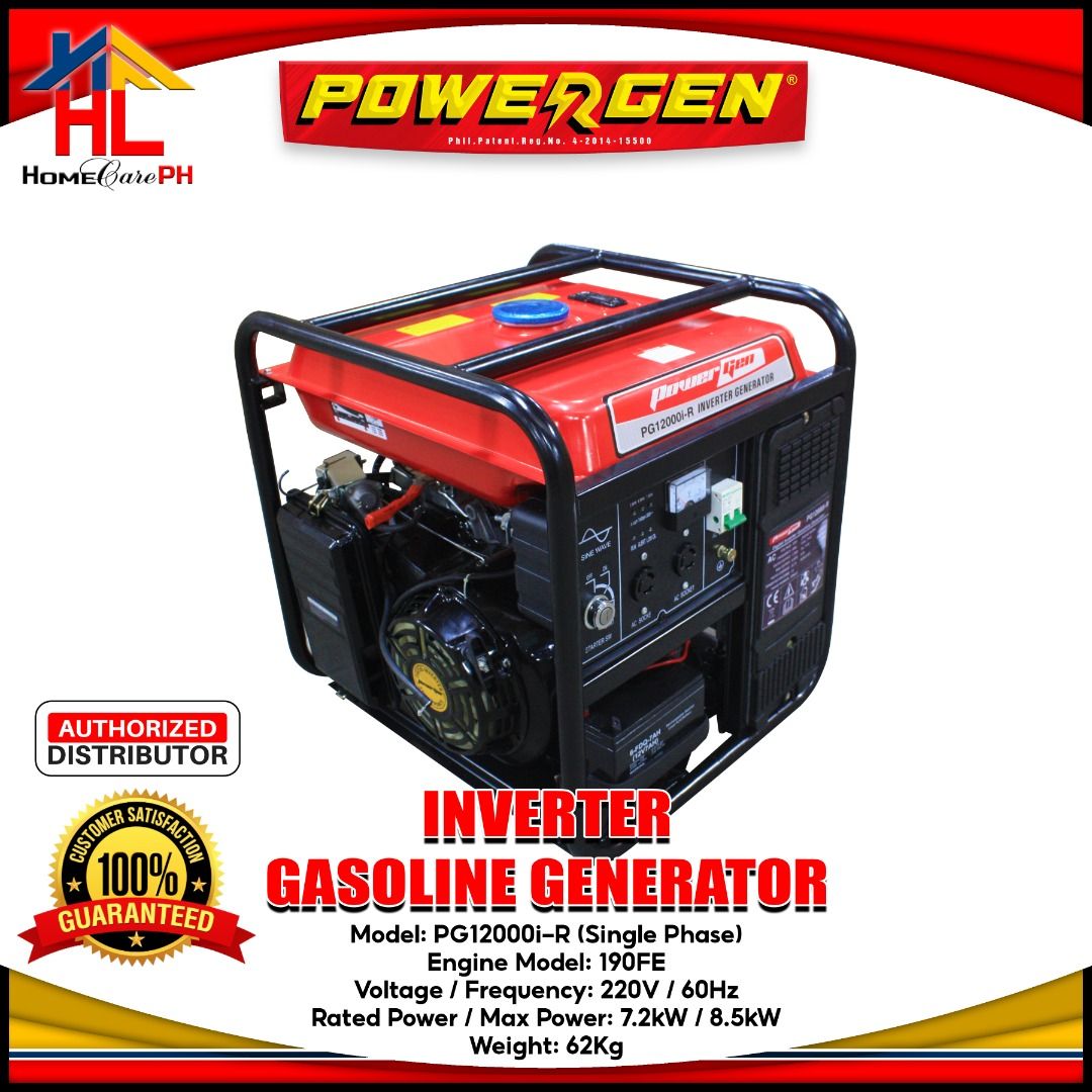 Powergen Inverter Gasoline Generator PG-12000i-R, Commercial ...