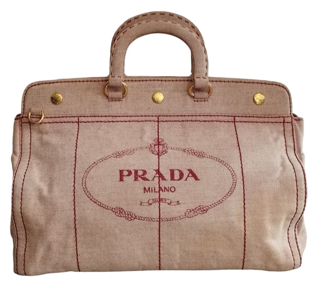 Prada Canvas Big Bag, Luxury, Bags & Wallets on Carousell