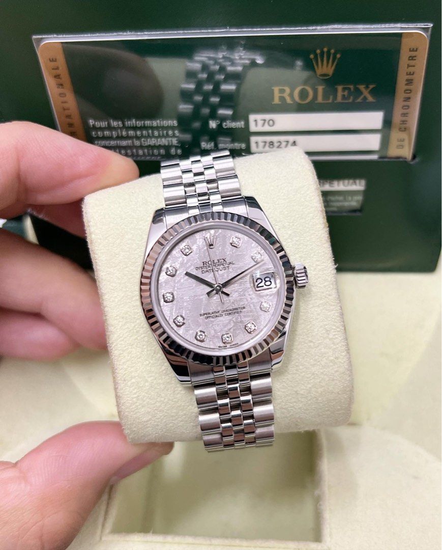 Pre Owned Rolex Datejust 31mm Meteorite Diamonds Dial 178274