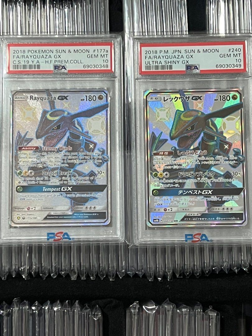 2018 Japanese PSA 9 Full Art Shiny Rayquaza GX 240/150 SSR Mint Sun & Moon