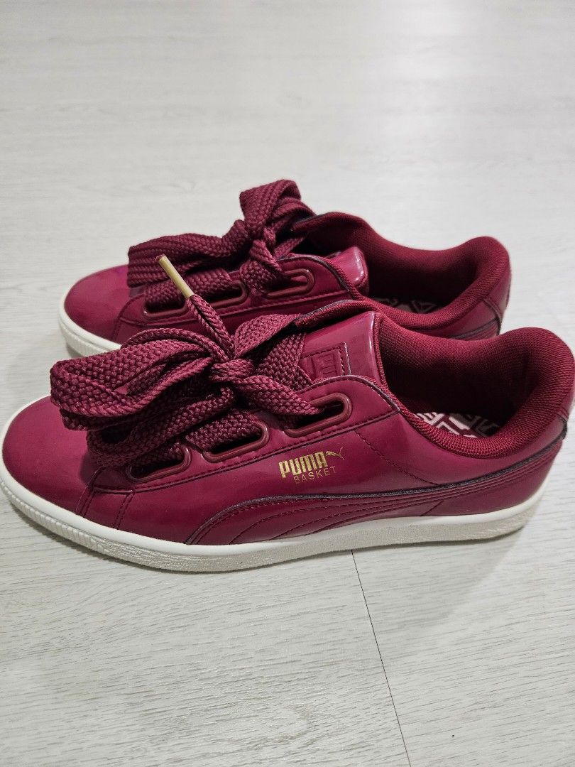 Puma basket hotsell heart purple