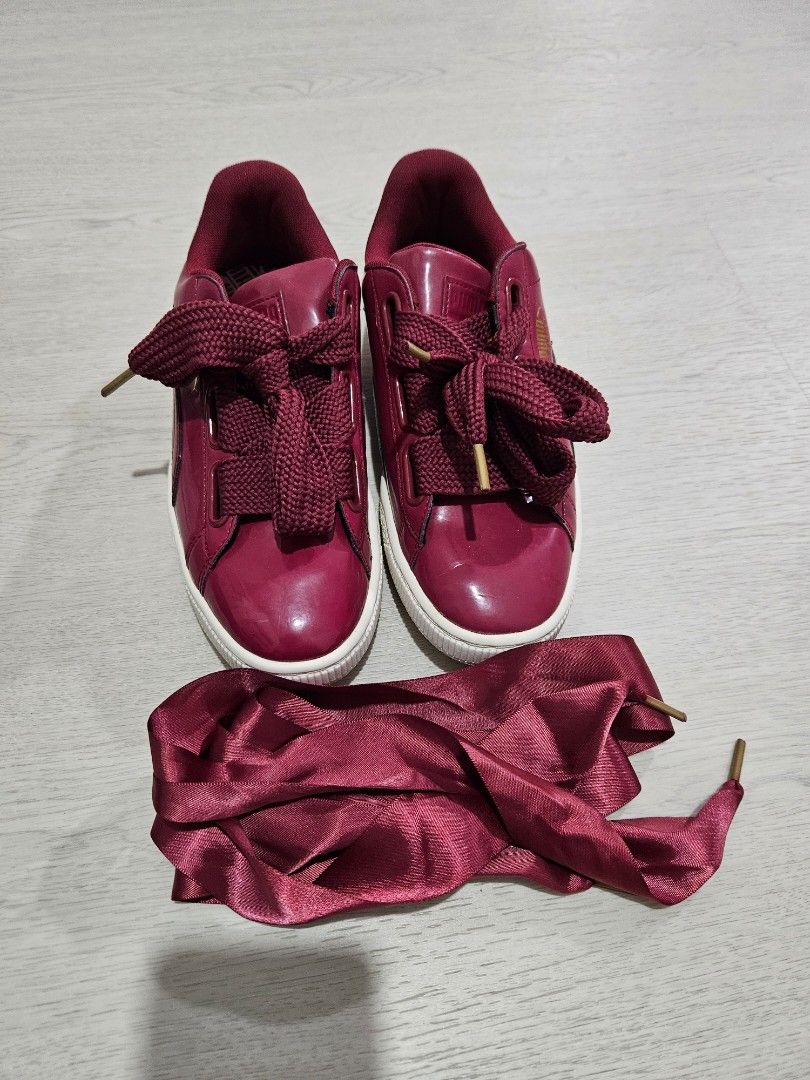 Puma basket heart purple hotsell