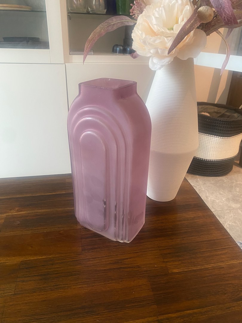 Purple stained Glass vase, Furniture & Home Living, Home Decor, Vases & Decorative Bowls on