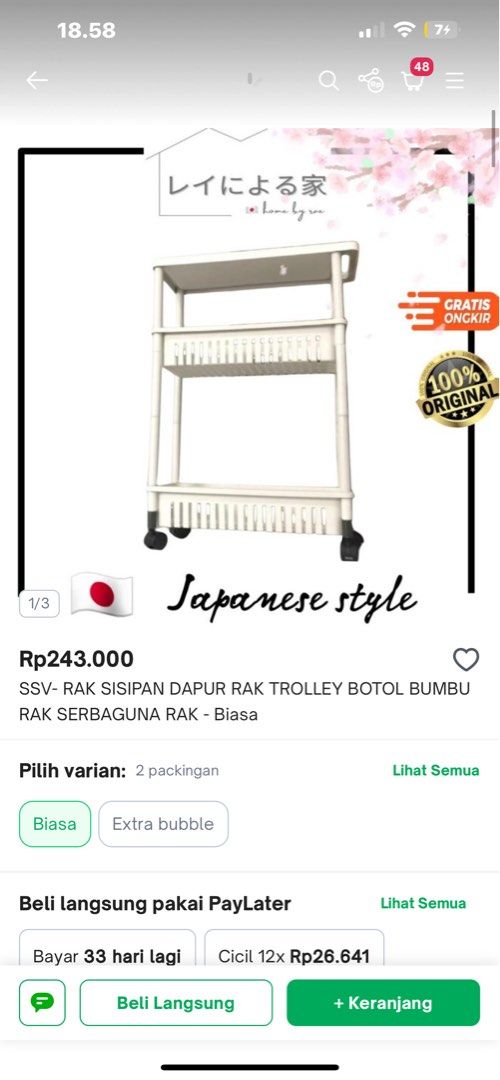 Rak slim japanese style aesthetic, Perabotan Rumah di Carousell
