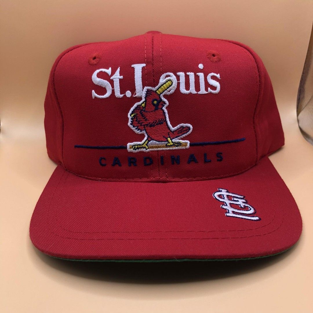 Vintage St. Louis Cardinals Script Hat White Corduroy Adjustable Snap Back  NWT