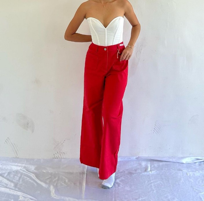 Red baggy pants on Carousell