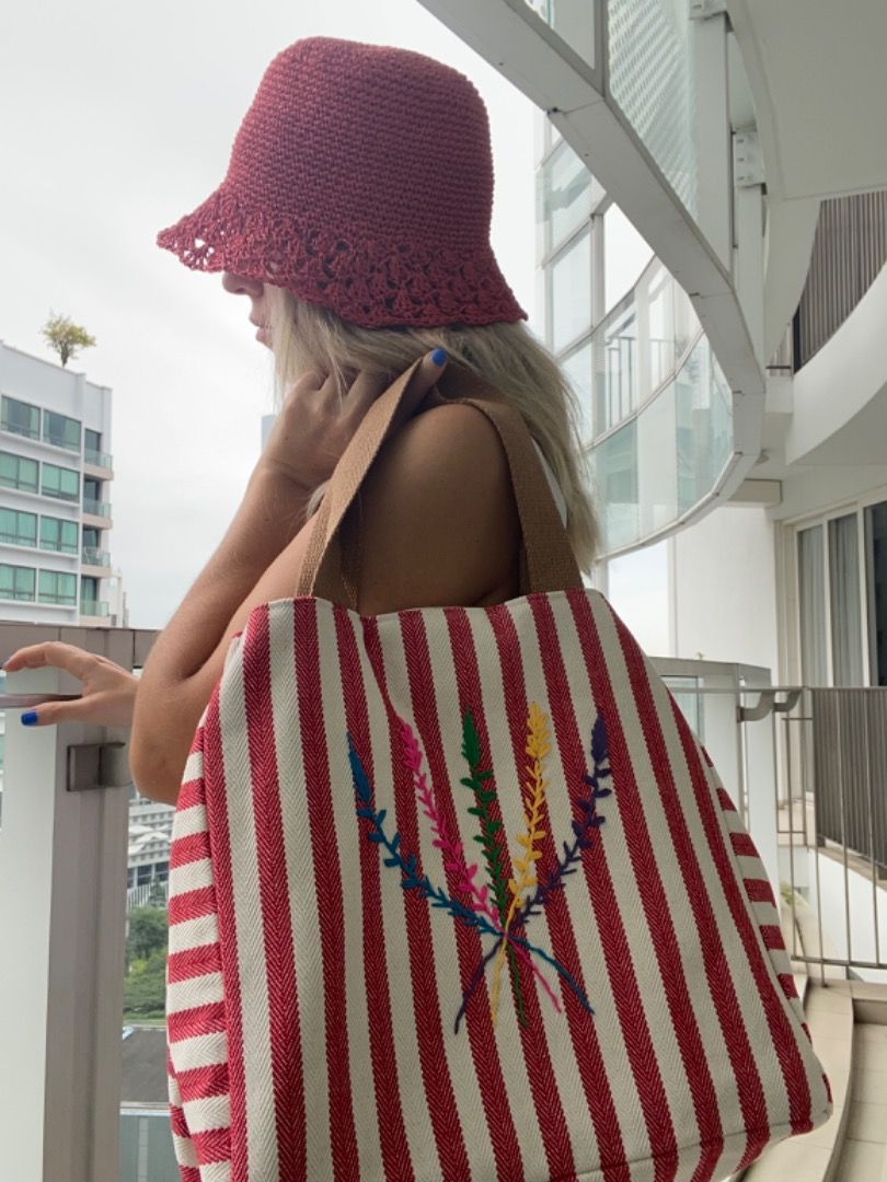 Red and white bag sale