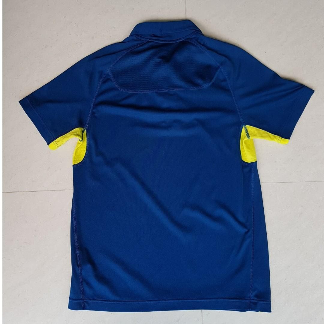 Reebok men s yellow blue dri fit polo tee