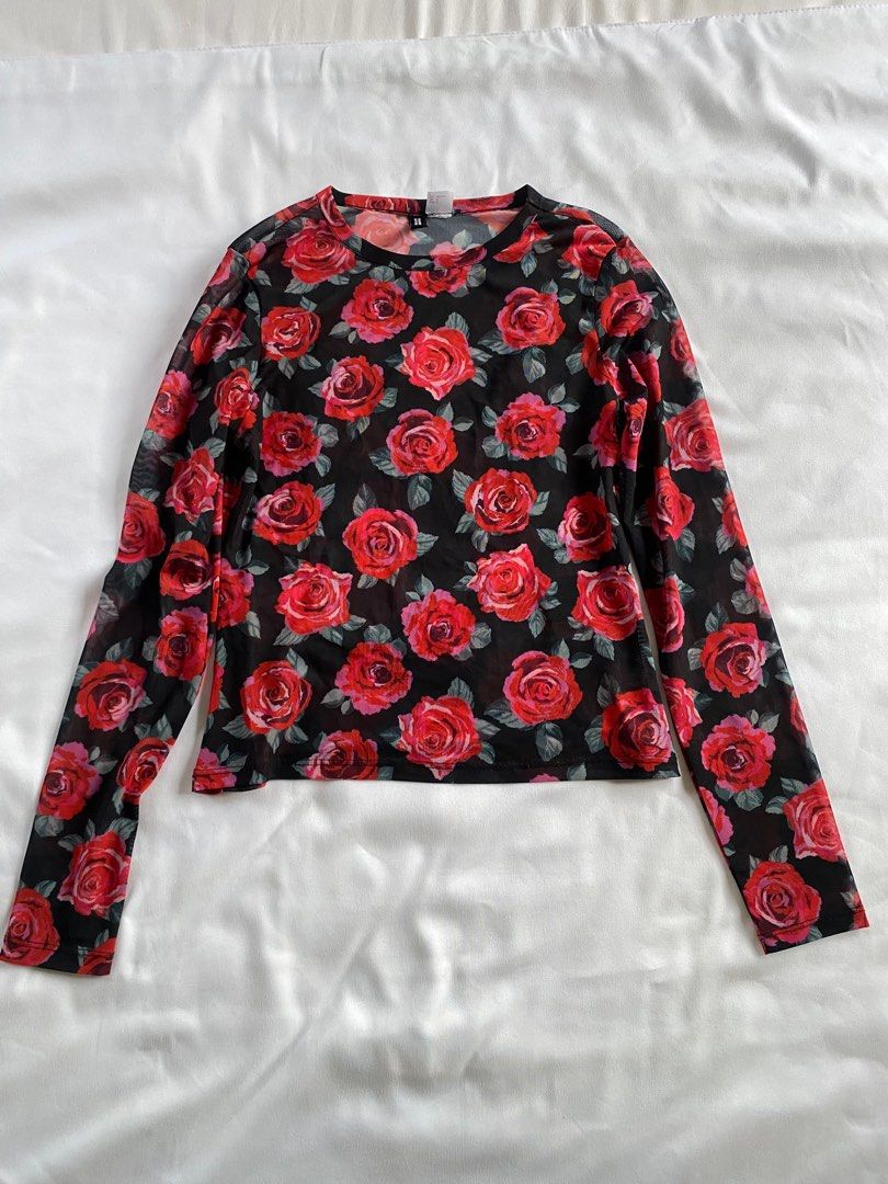 Roses H&M Top See Through (Category: Blouses) located in General Trias. Submitted by easy_finds (Listing ID 1251749579, Image 2). Description: Fits S-M.
