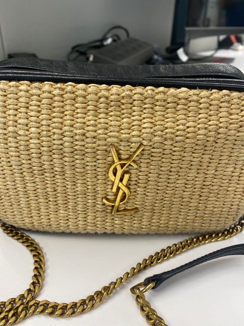Ysl raffia online camera bag