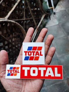 Sepasang Sticker Vintage Asli Merchandise Total Oil
