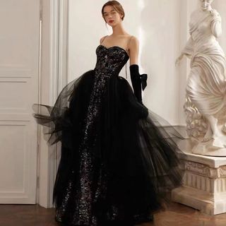 Sequin Black Gown