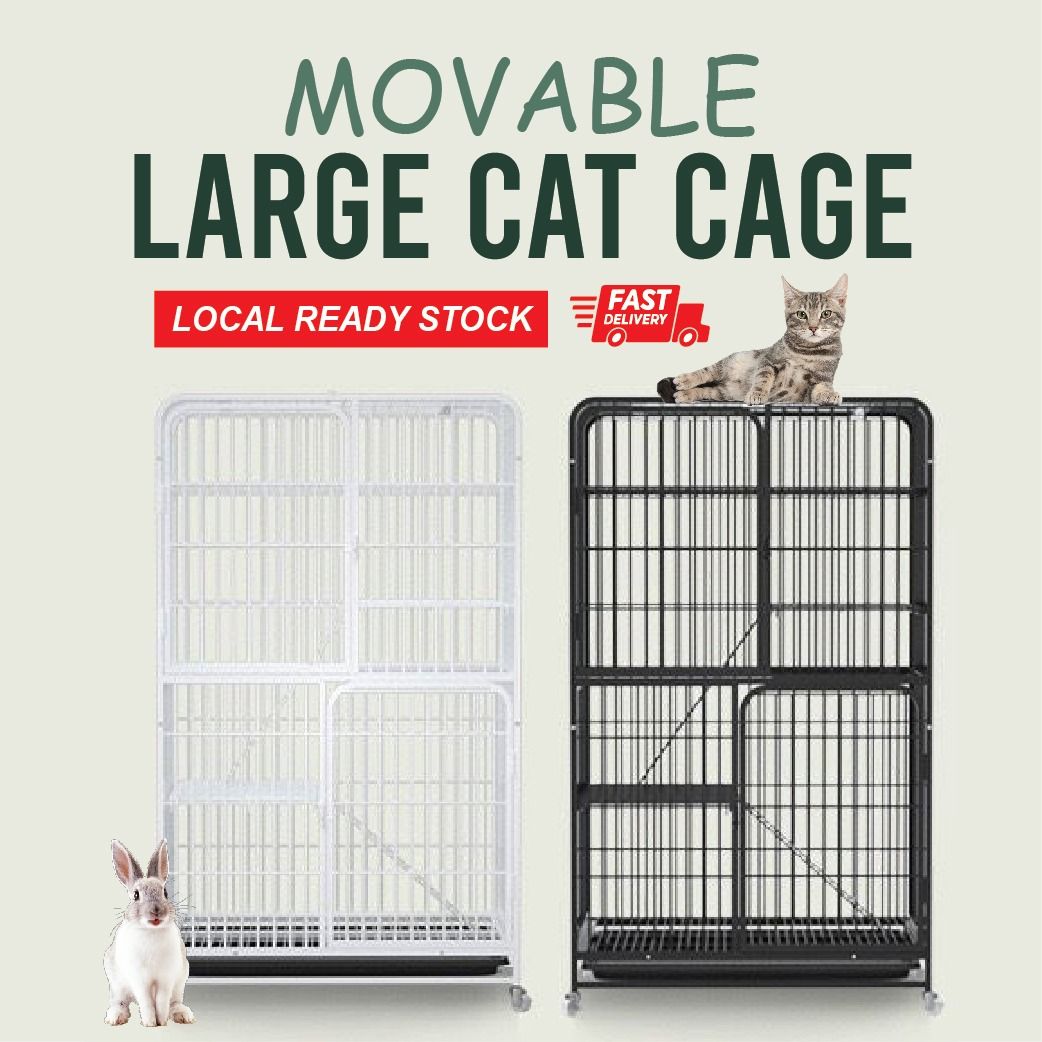 SG Ready Stock Large Space Movable Pets Cage Cat Cage Cat Metal Cage Indoor 168cm Cage