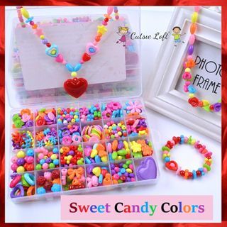 (SG Seller)DIY Acrylic Beads Kids Beads DIY Set Accessories For Children Girl Kids Jewelry Making Necklace Bracelet