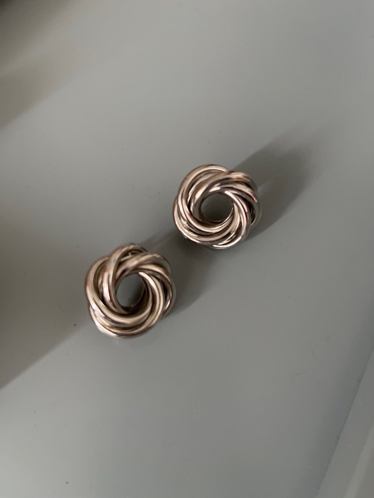 Gold and shop silver knot earrings