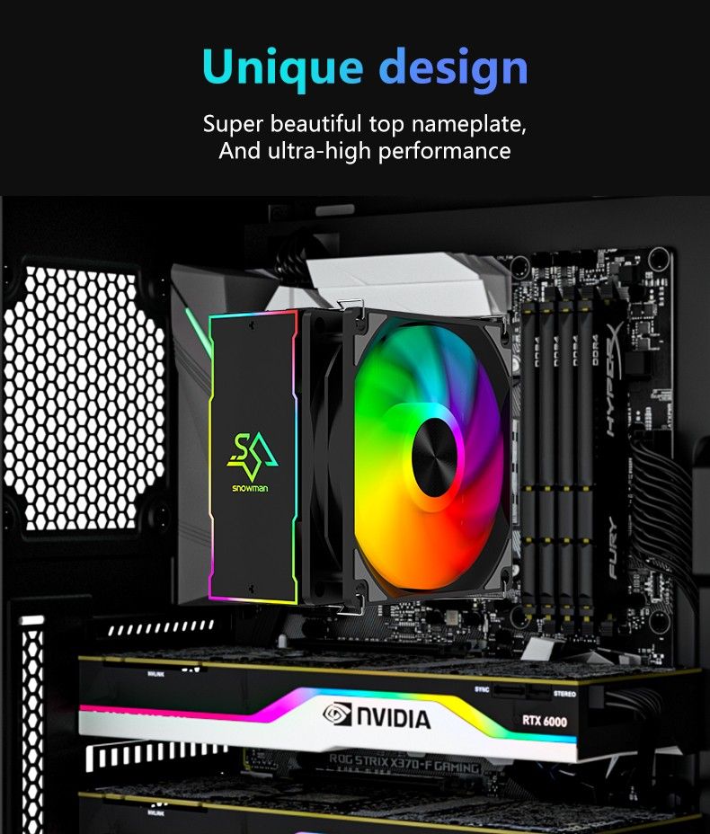SNOWMAN MT6-V3 Newly Design 6 Heat Pipes CPU Desktop ID Cooler Radiator ...