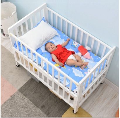 Solid Beech Wooden Baby Cribs White 4in1 Multifunctional Large 115x65cm Kids Bed Extension 0 6Y Baby Cot Newborn Infants LSG2854 Babies Kids Baby Nursery Kids Furniture Cots Cribs on Carousell