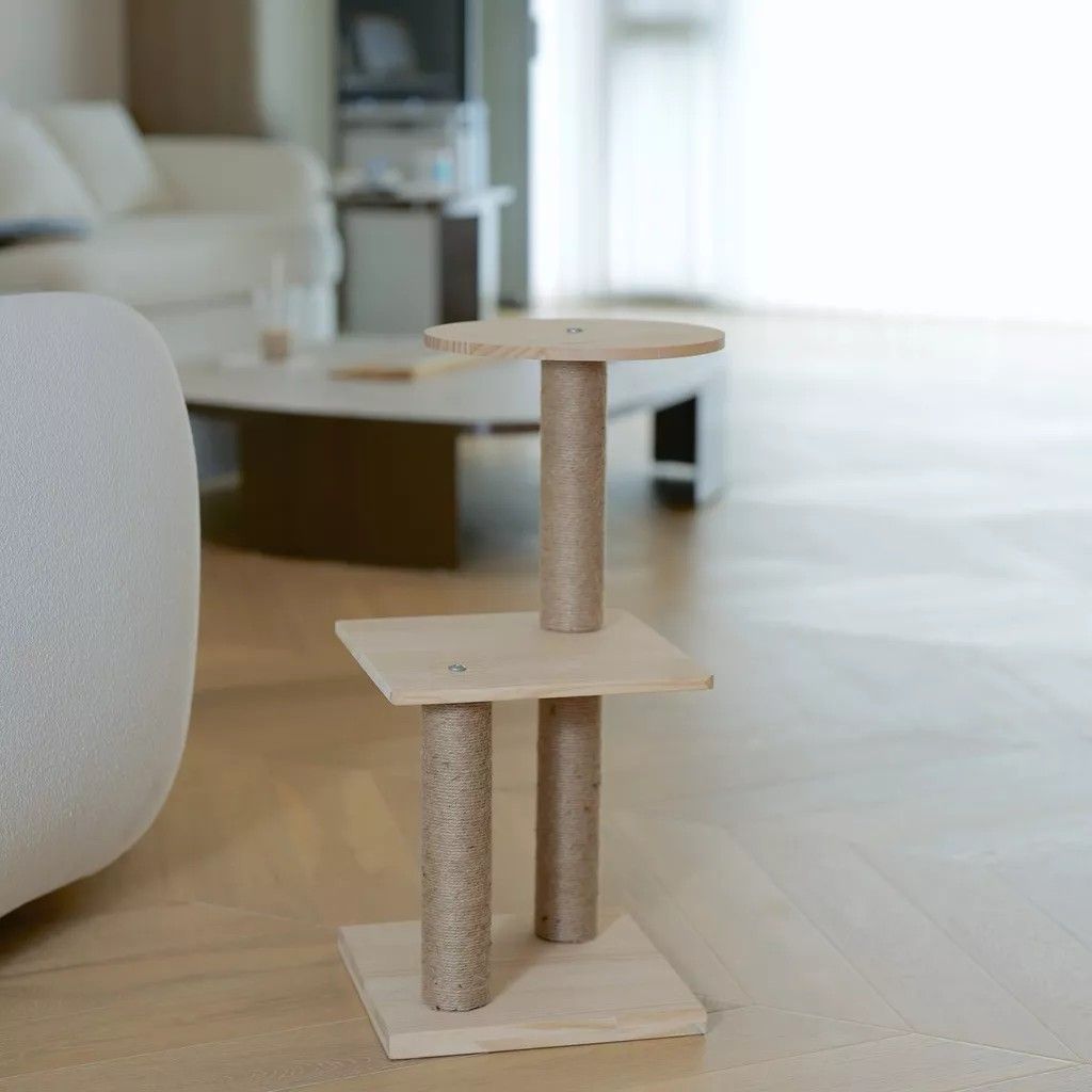 Solid wood cat scratching post on Carousell