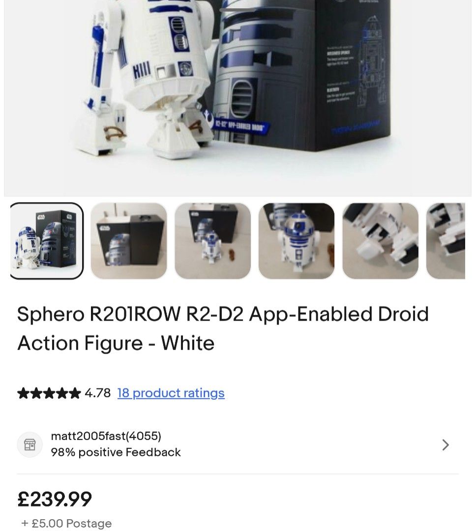 Sphero R201ROW R2 D2 App Enabled Droid Action Figure