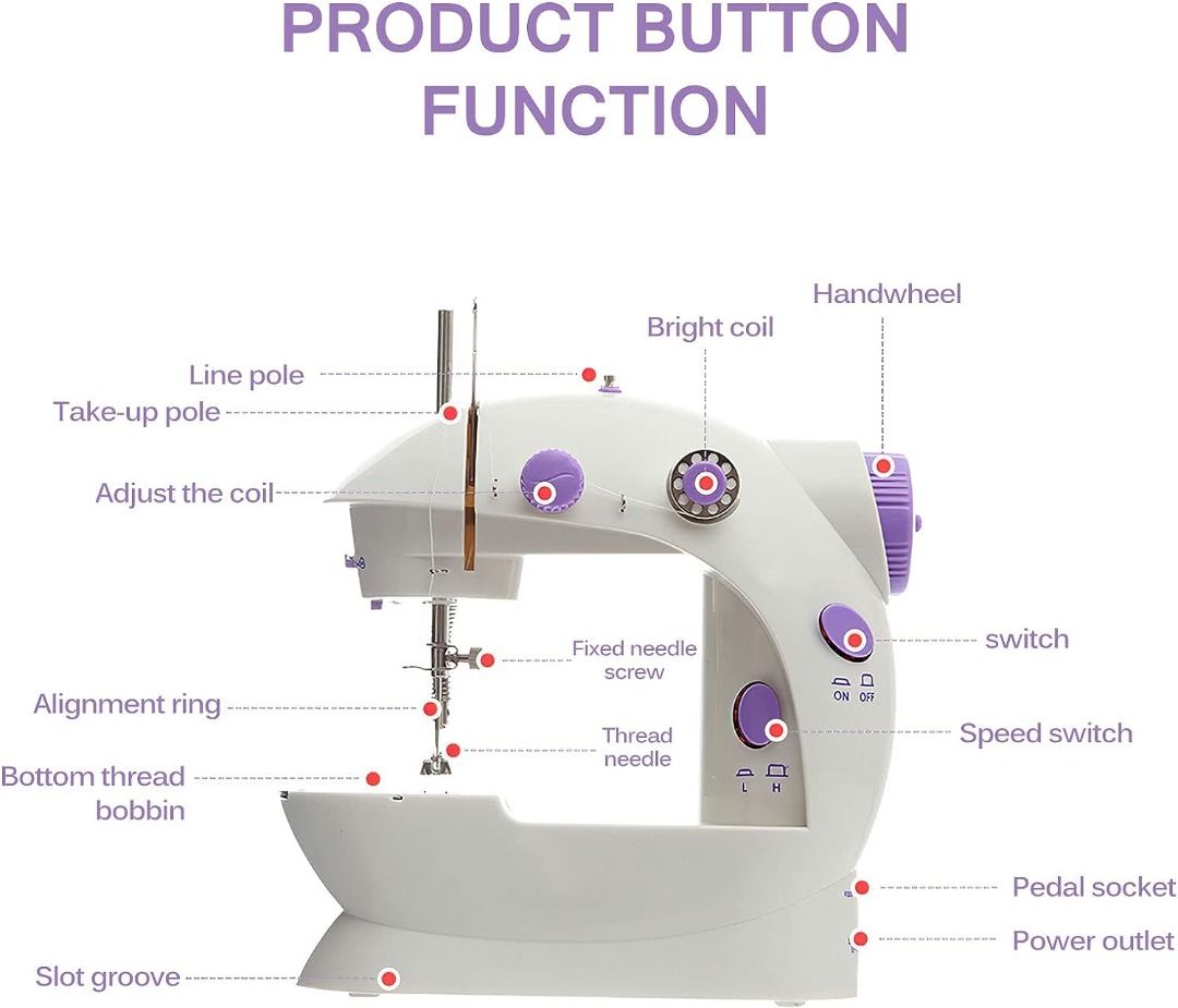 "[Stockist.SG] CMini Beginner's Electric Sewing Machine with Adjustable