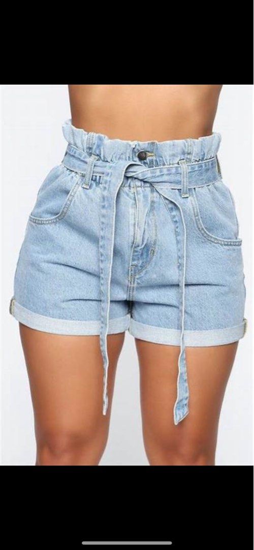 Short denim paper bag stradivarius deals