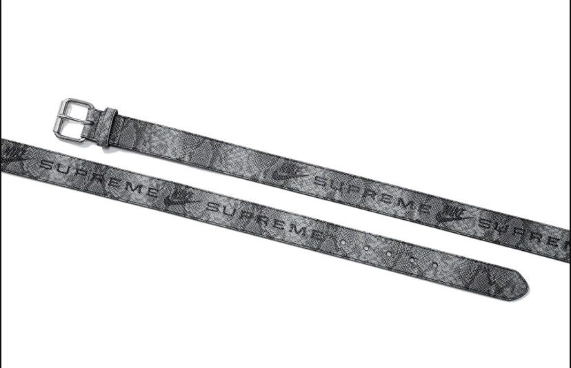 supreme nike snakeskin belt black
